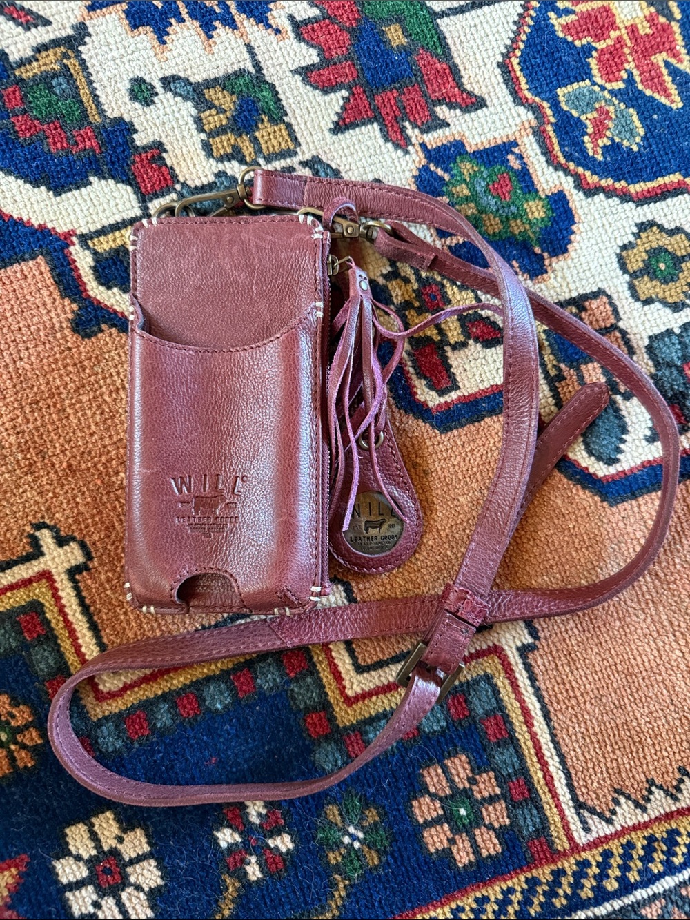 Will Leather Burgundy Crossbody Phone Pouch